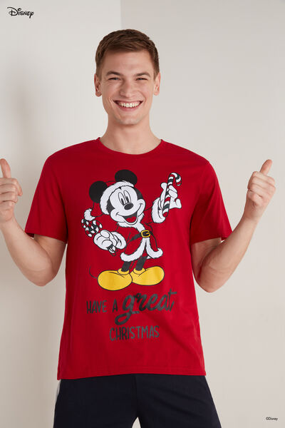 T-Shirt com Estampado Mickey Mouse