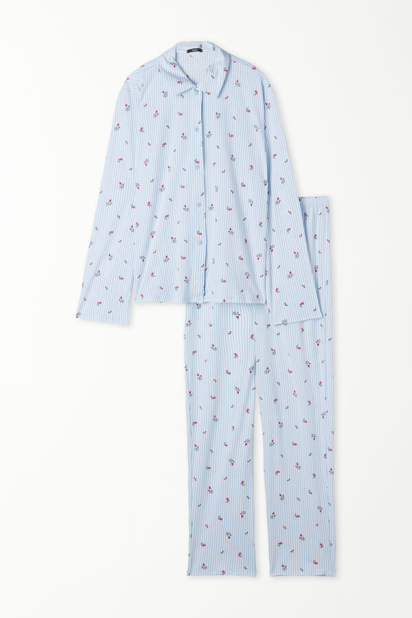 Long Cotton Button-Down Pyjamas  