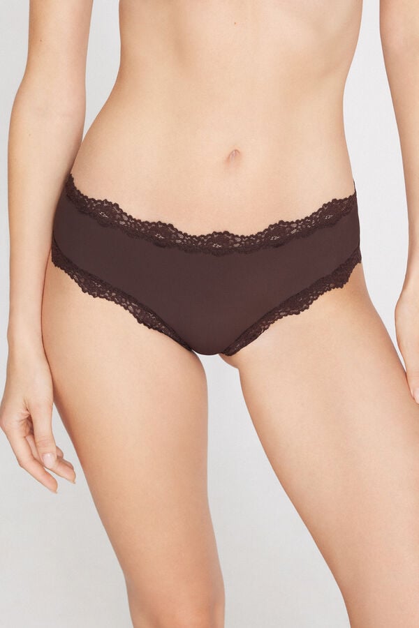 Recycled Lace and Microfibre French Knickers  