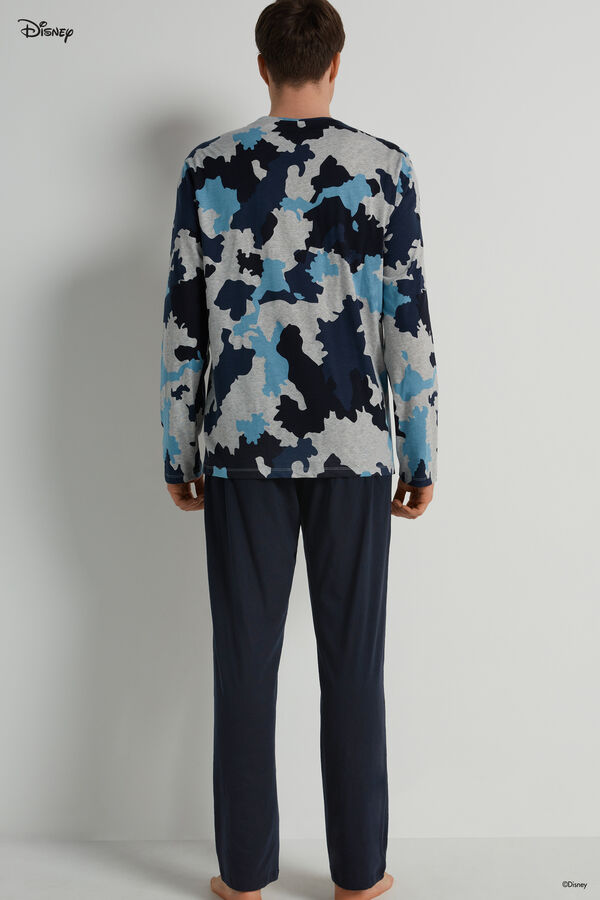 Men’s Long Cotton Pyjamas with Disney Mickey Mouse Camo Print  