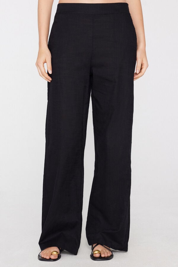 Pantalon Long Palazzo Toile de Coton  