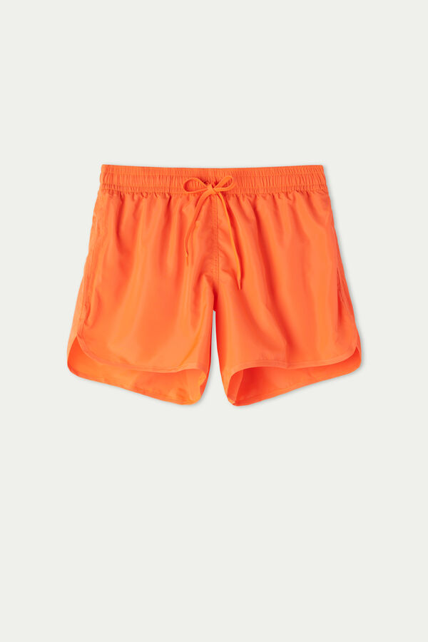 Short Recycled Canvas Swimming Shorts with Trim  