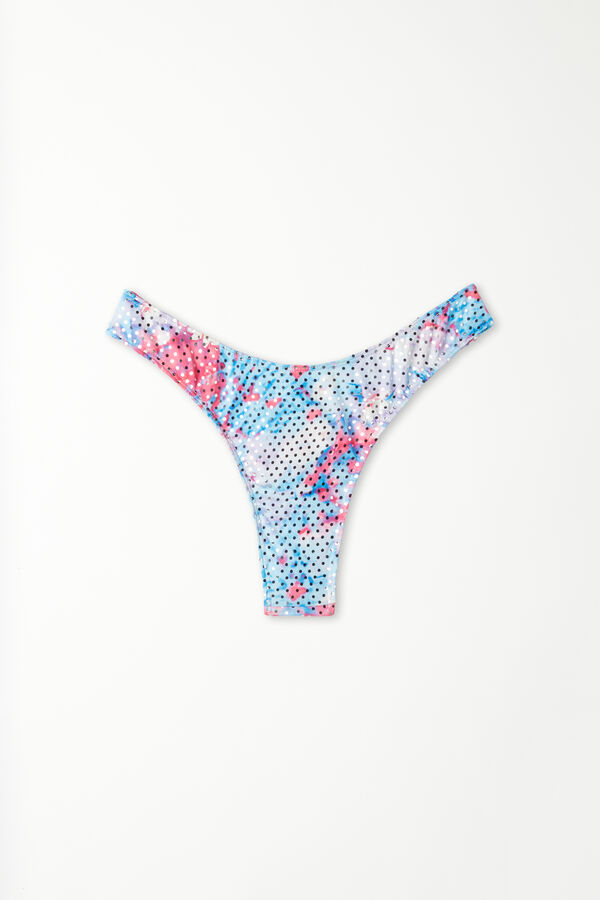 Disco Tropical High-Cut Brazilian Bikini Bottoms  