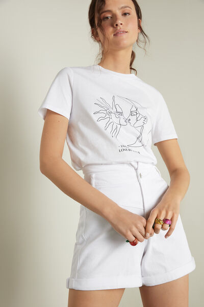 Camiseta Algodón con Estampado