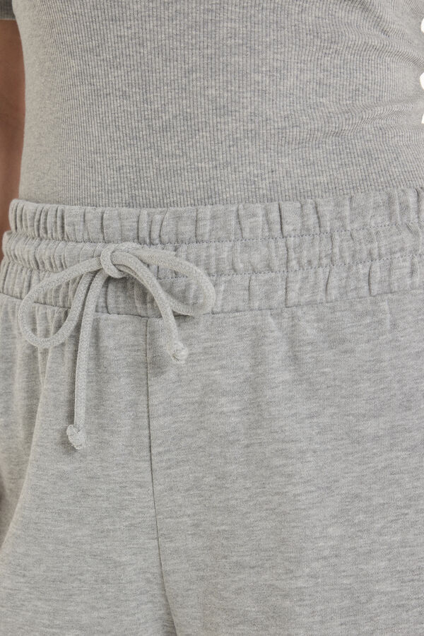 Cotton Fleece Bermuda Shorts with Drawstring  
