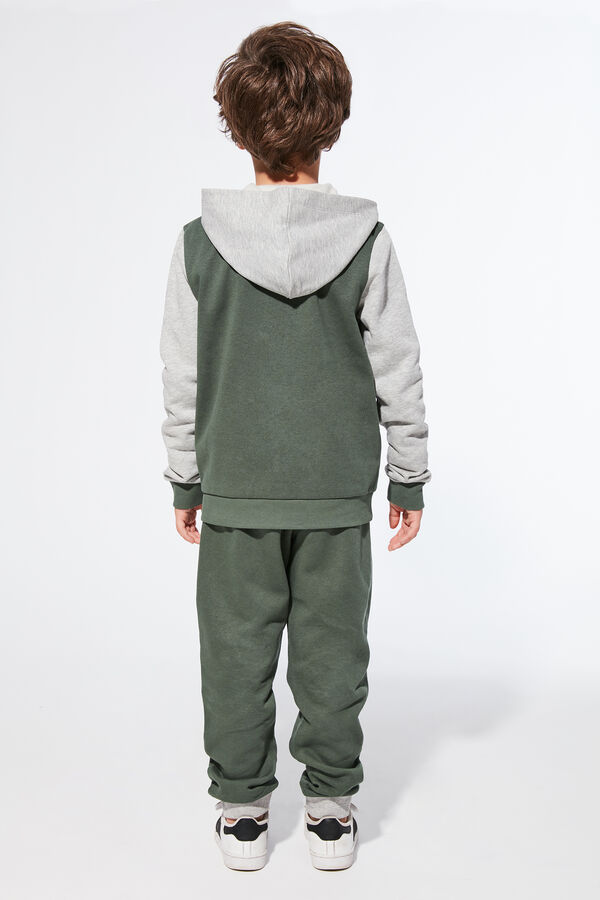 Long-Sleeve Sweatshirt with Zip and Hood  