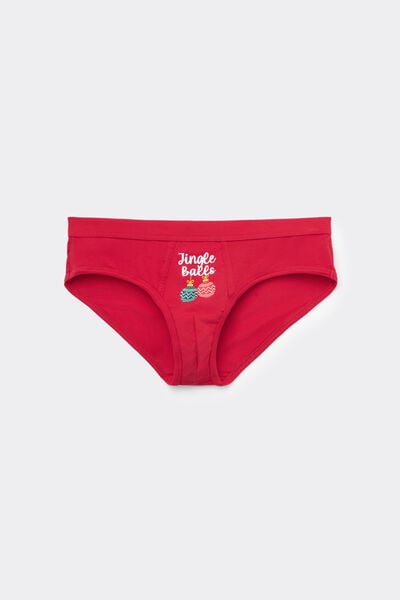 Slip Coton Stretch Imprim&eacute; No&euml;l