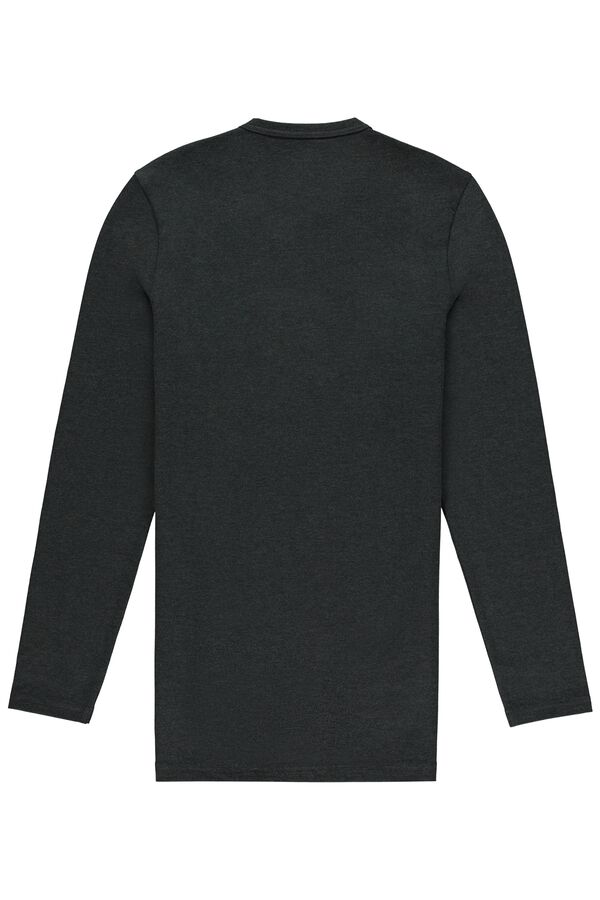 Long-Sleeve Round-Neck Thermal Cotton Top  