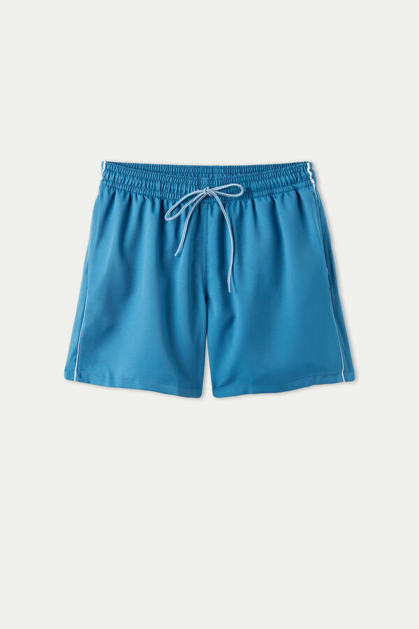 Recycled Canvas Swimming Shorts with Piping  