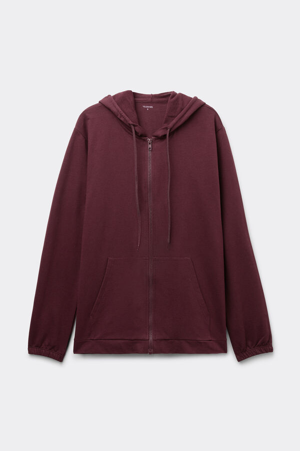 Lightweight Hooded Sweatshirt with Zip and Drawstring  