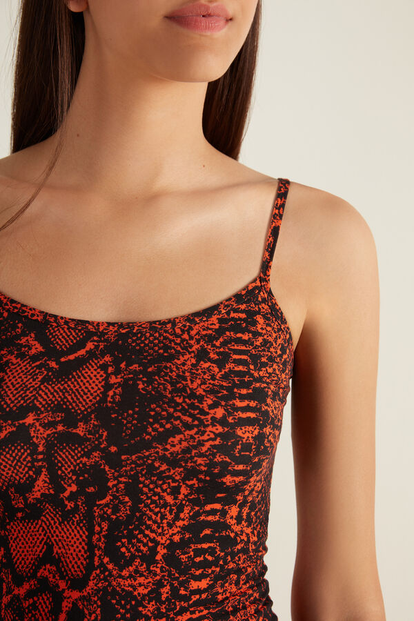 Round-Neck Camisole in Stretch Cotton  