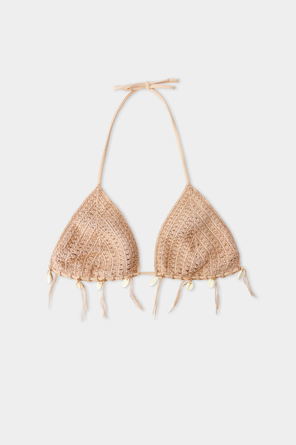 Seashell Crochet Triangle Bikini Top  