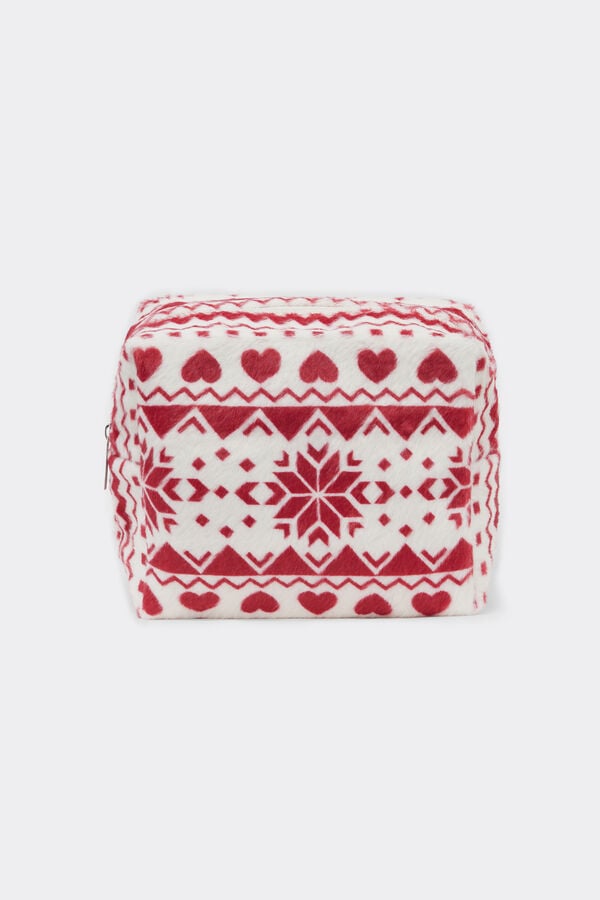 Beauty Case in Pelo con Zip  