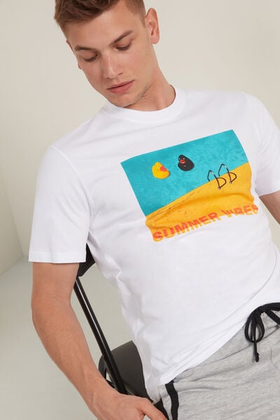 T-Shirt aus bedruckter Baumwolle