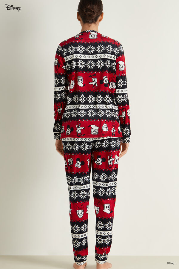 Langer Pyjama aus Mikrofleece mit nordischem Disney-Weihnachtsprint  