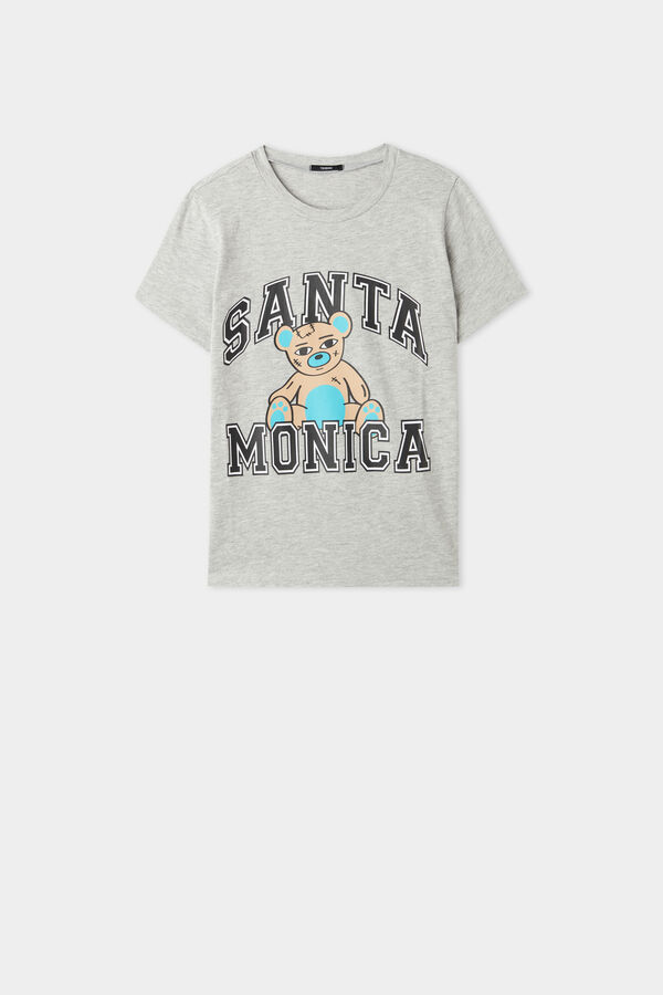 Boys’ Short Cotton Santa Monica Print Pyjamas  
