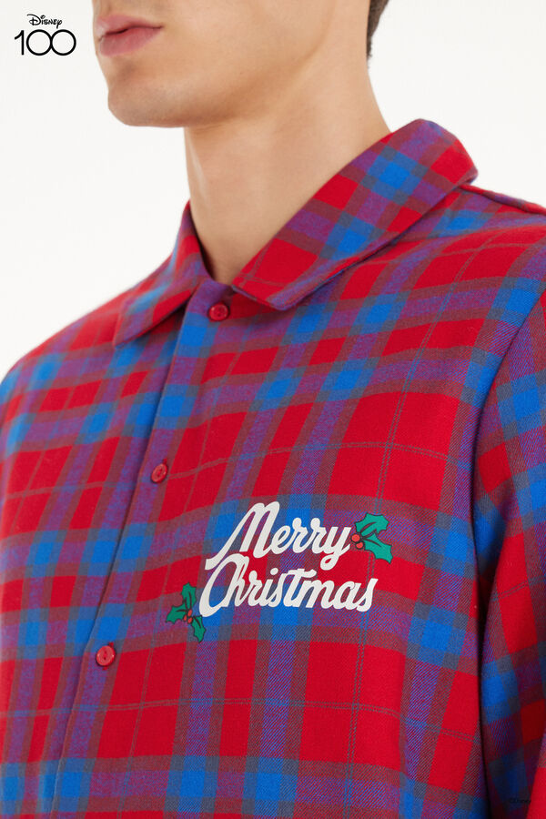 Men’s Full-Length Flannel Disney-Print Pajamas  