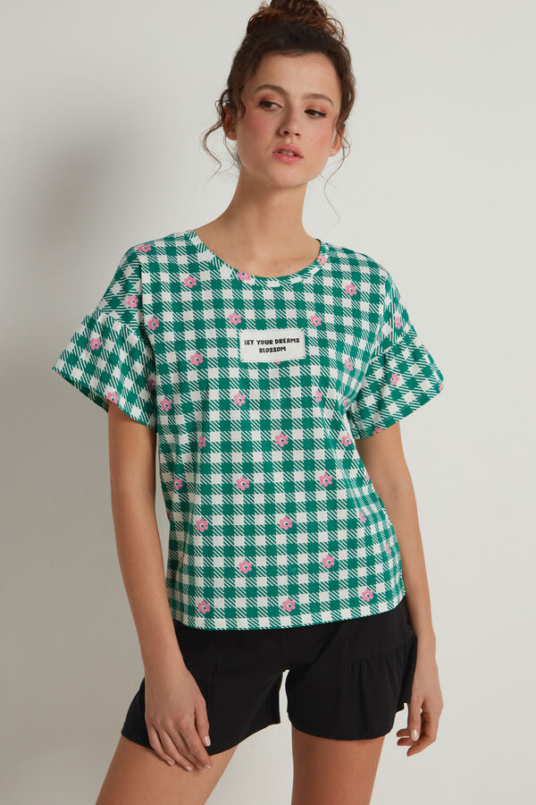 Short Gingham Cotton Pyjamas  