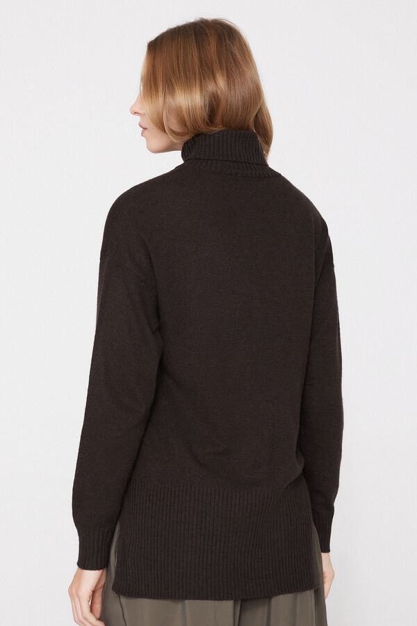 Maglia Lunga Pesante Collo Alto con Lana  