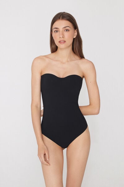 Body mit Bandeau-BH und Print Natural Lifting 2-in-1