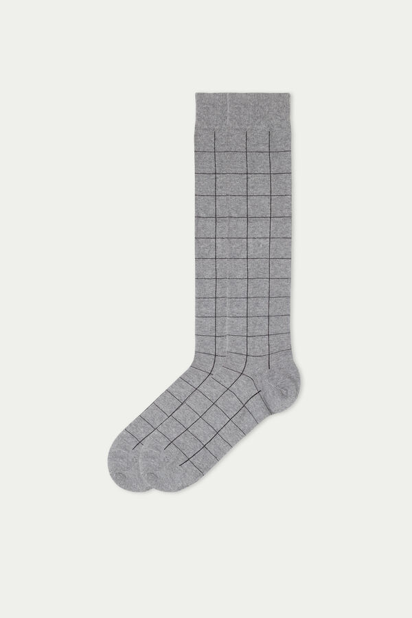 Men’s Long Patterned Cotton Socks  