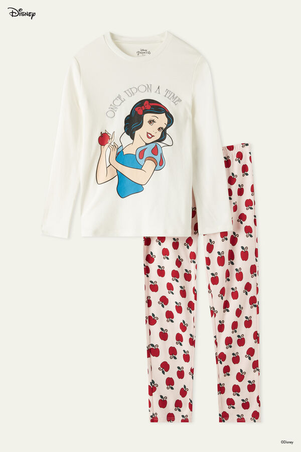 Girls’ Long Cotton Pyjamas with Disney Snow White Print  