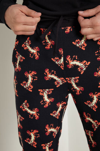 Long Cotton Trousers with Pockets and Tigger Print