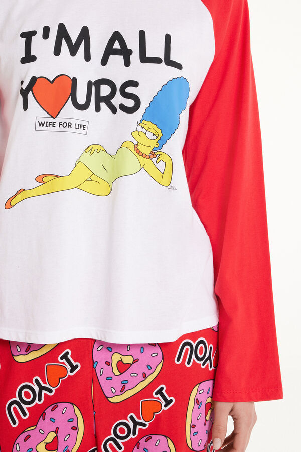 Long Cotton Pyjamas with The Simpsons Print  