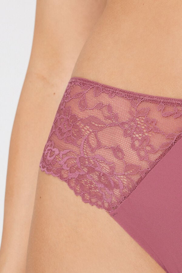 Beze&scaron;v&eacute; Kalhotky z Mikrovl&aacute;kna s Krajkou  