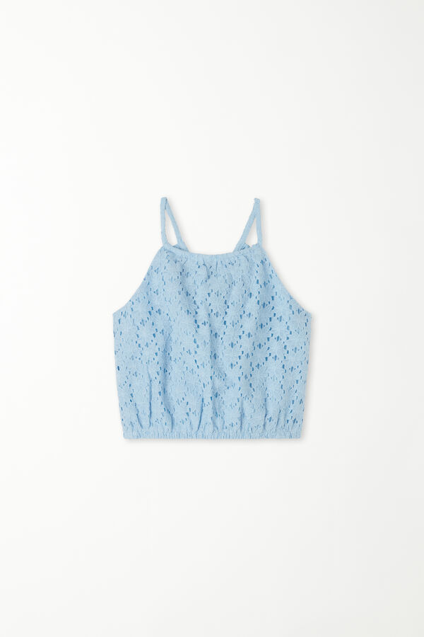 Girls’ Camisole Top with Thin Shoulder Straps made of Lace  