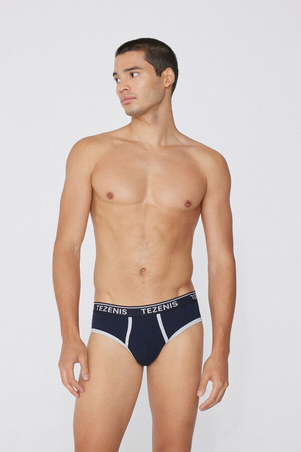 Cotton Logo Briefs with Contrasting Edging 