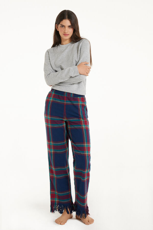 Flannel Pants with Fringe  