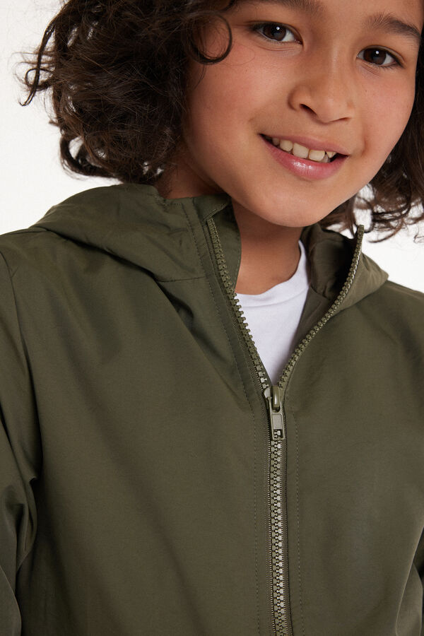 Unisex-Jacke mit Reißverschluss und Kapuze aus Funktionsgewebe für Kinder  