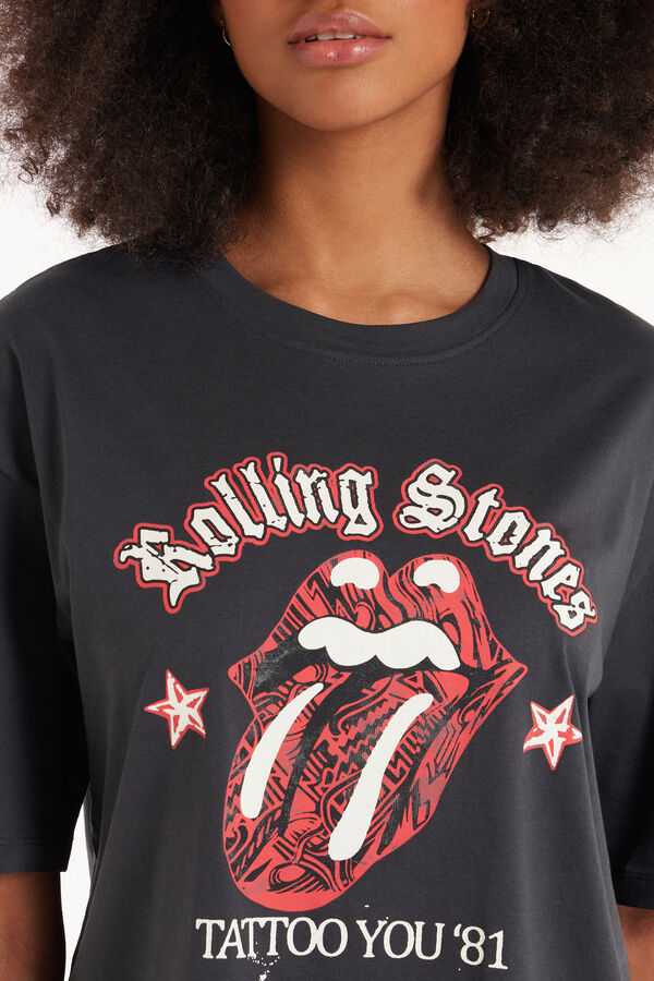 Unisex Cotton T-Shirt with Rolling Stones Print  