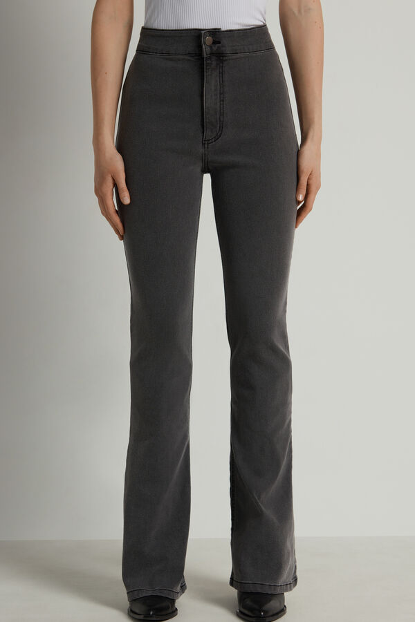 Flared Denim Trousers  