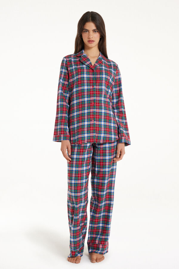Pyjama Long Ouvert en Flanelle  