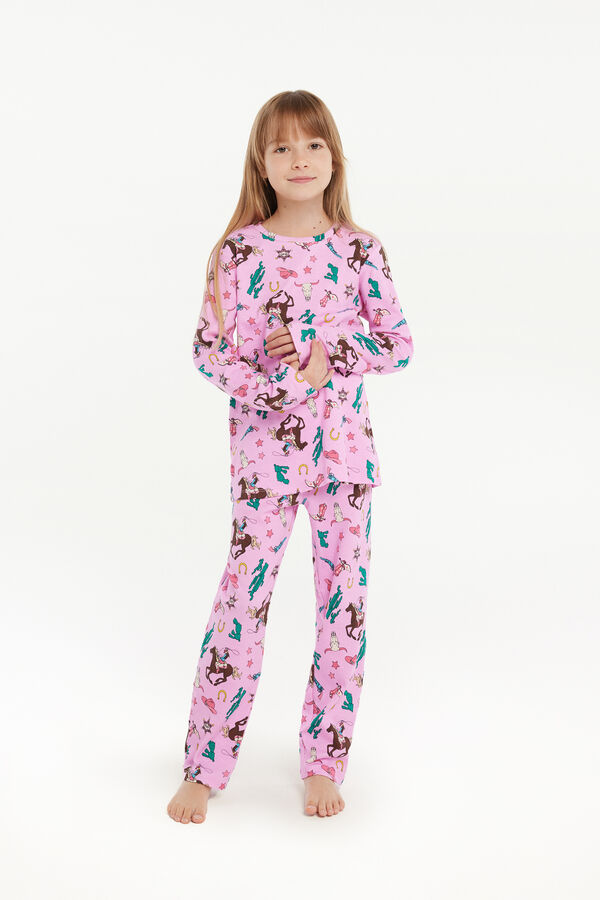 Pyjama Long Coton Imprimé Cow-girl  