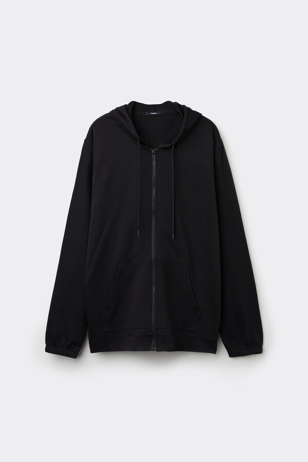 Hooded Sweatshirt with Zip and Drawstring  
