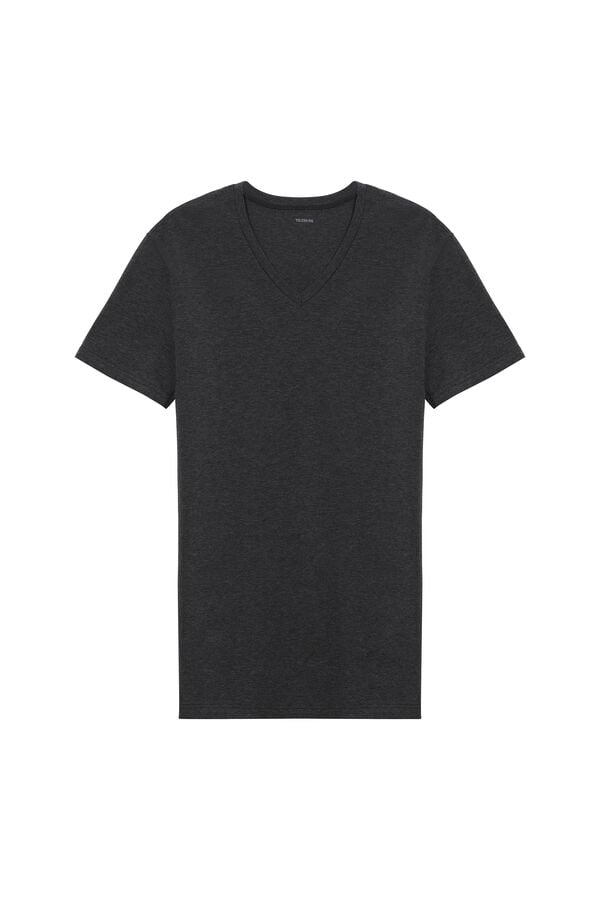 V-Neck Stretch-Cotton T-Shirt  