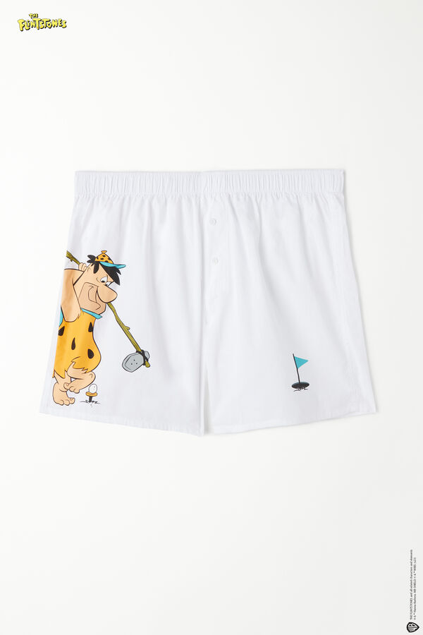 Flintstones Print Canvas Boxers  