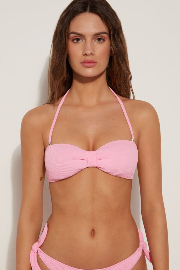 3D-Effect Bandeau Bikini Top with Removable Padding  