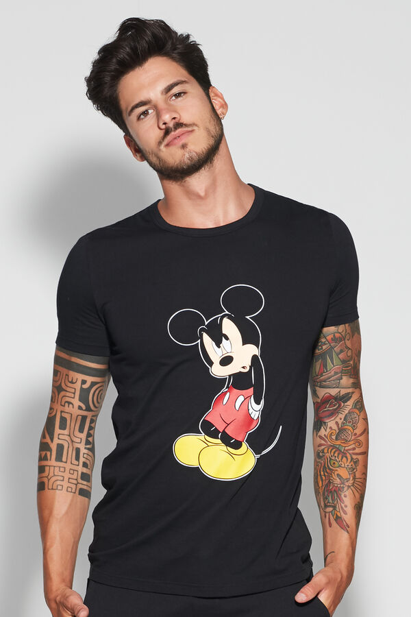 Κοντομάνικη Μπλούζα από Βαμβακερό Ύφασμα Mickey Mouse  