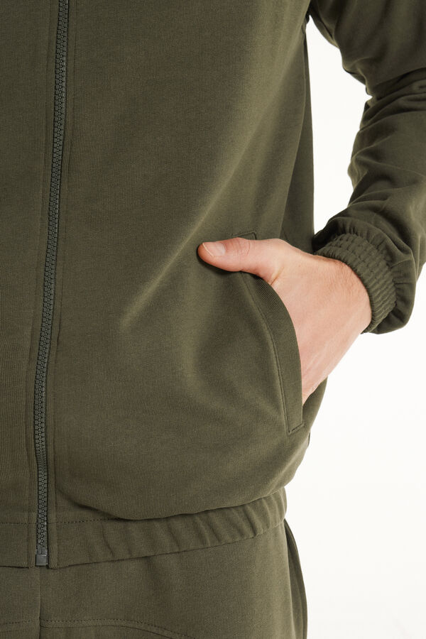 Basic Long Sleeve Pocket Zip Sweatshirt  