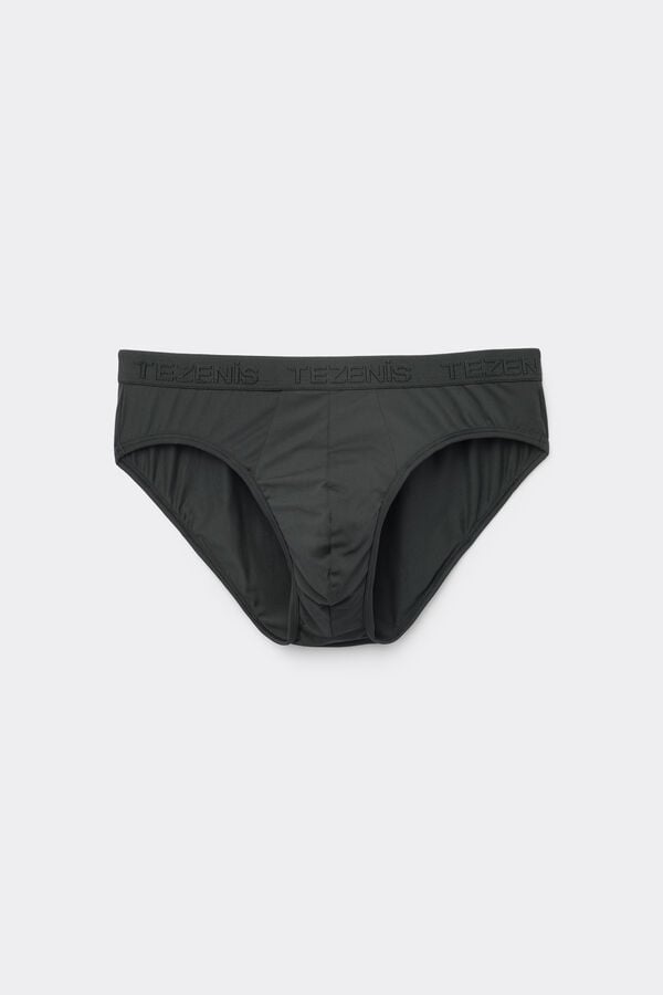 Slip aus Mikrofaser mit elastischem Logobund  