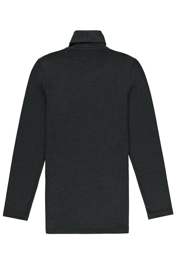 Long-Sleeve High-Neck Thermal Cotton Top  