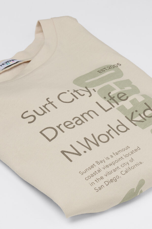 T-Shirt Bimbo Girocollo Cotone con Stampa  