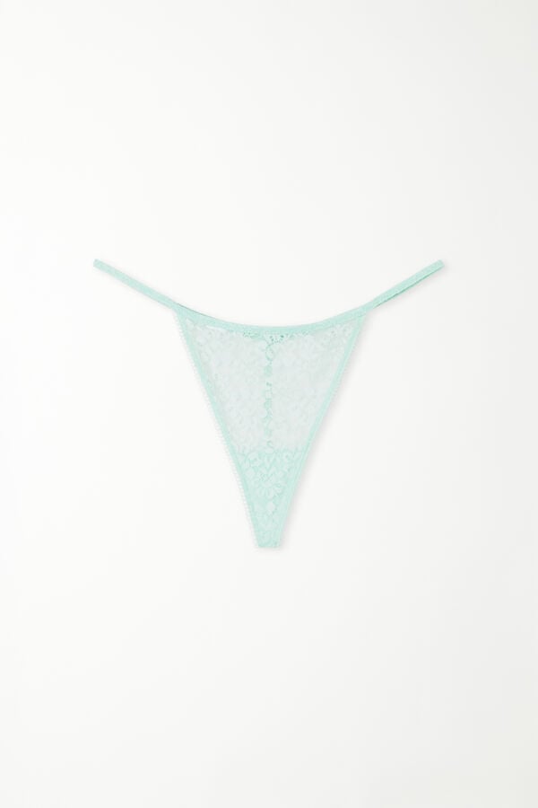 G-String with Thin Tanga-Style Panel in Recycled Lace  