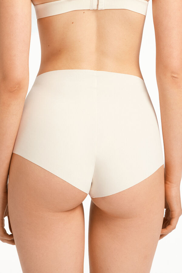 High-Waisted Laser Cut Microfibre French Knickers  