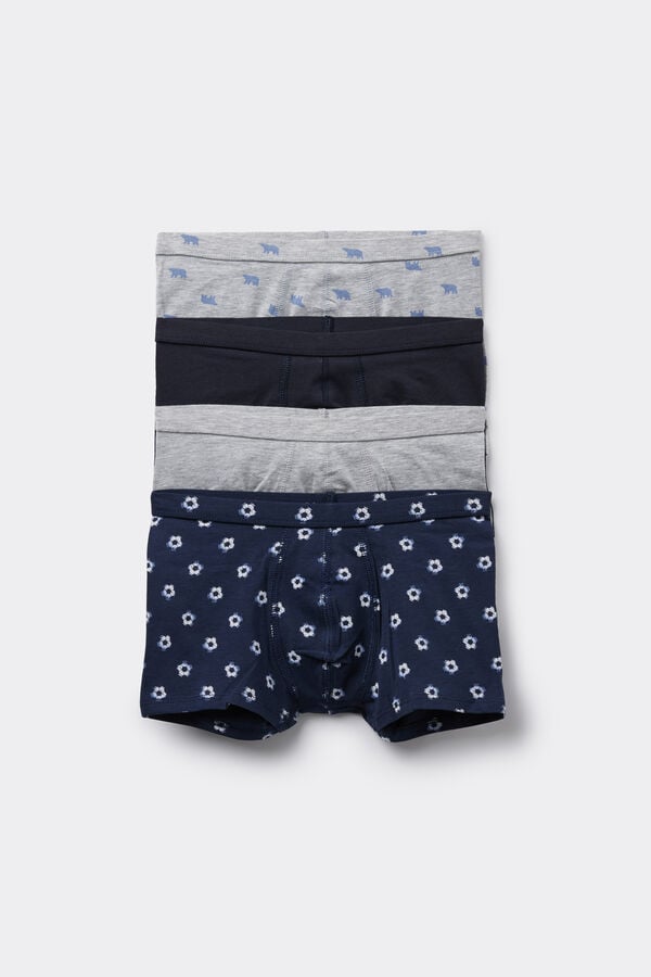 4 Paia di Boxer Bimbo in Cotone Stampato  