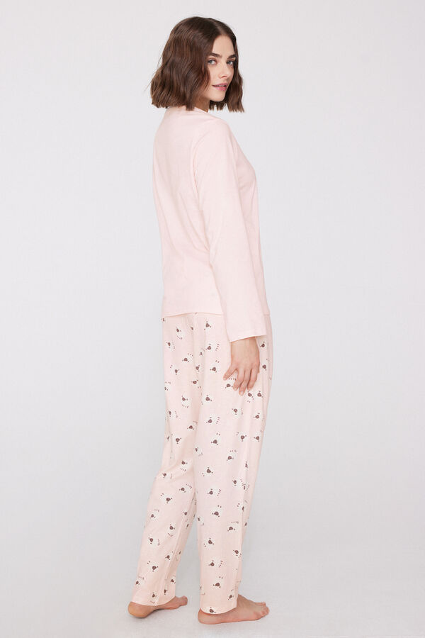 Sheep Print Long Cotton Pyjamas  